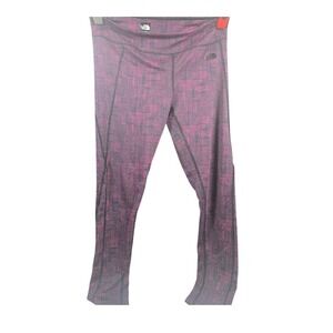 The North Face Womens Purple Black Pixel Print Athletic Leggings Tights‎ Size L
